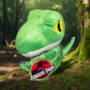 NWT 2022 Jurassic Park World Plush Green Velociraptor Dinosaur 6” Soft Dominion
